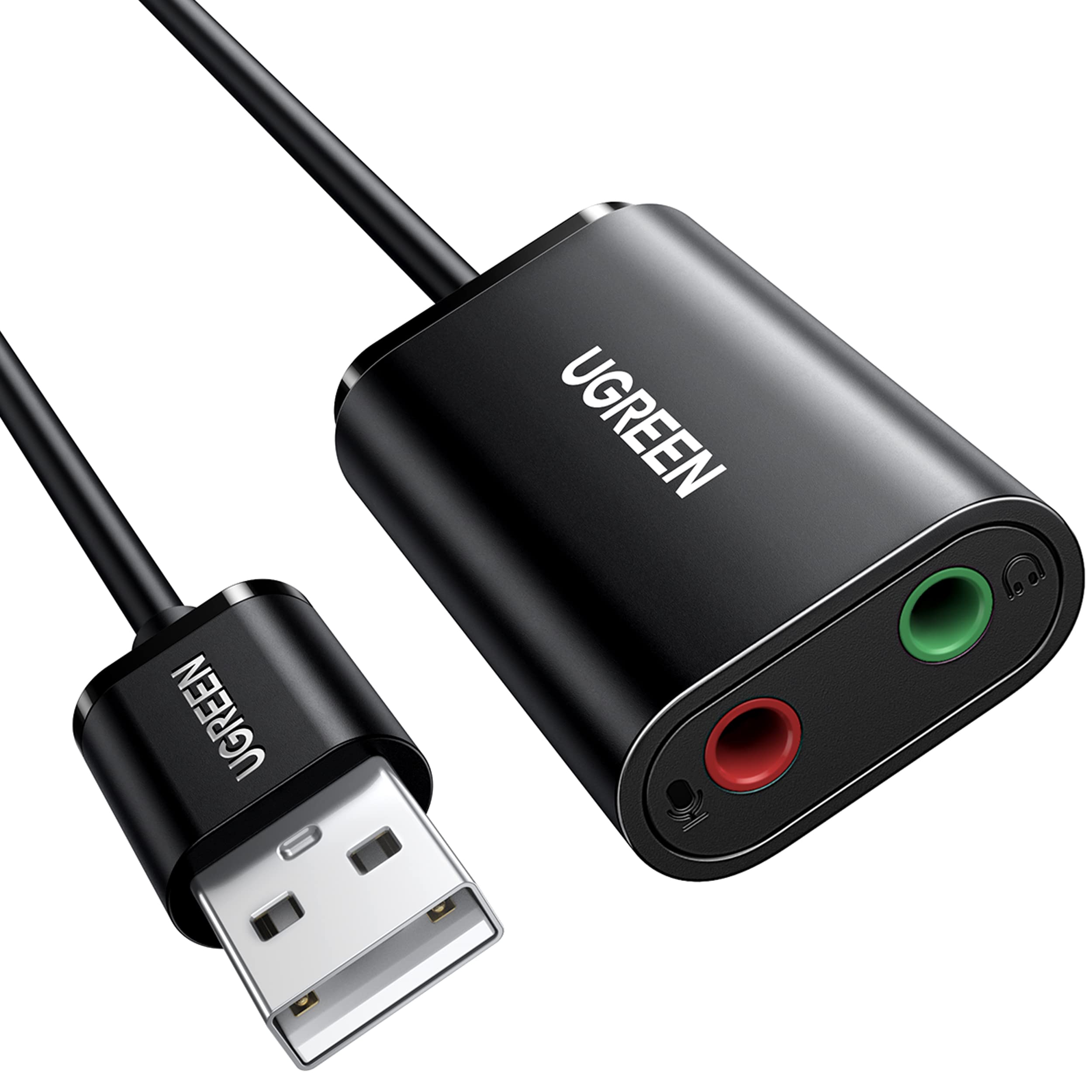 UGREEN UGREEN USB Sound Card Adapter with TRS 3.5mm Headphone & Mics | USB to Au