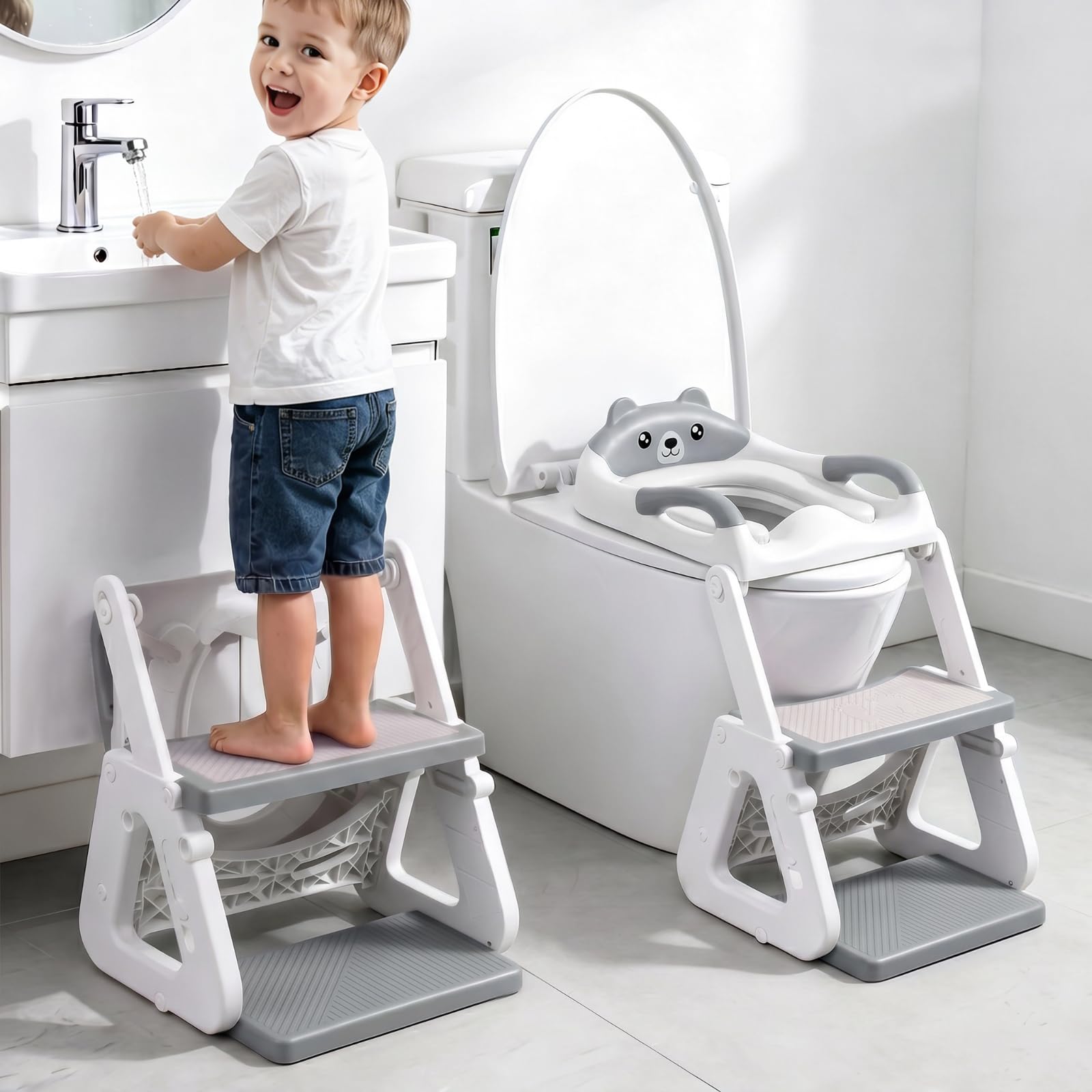 Potty Training Toilet Seat, Upgraded 2 in 1 with Stable Triangle Structure | Tod
