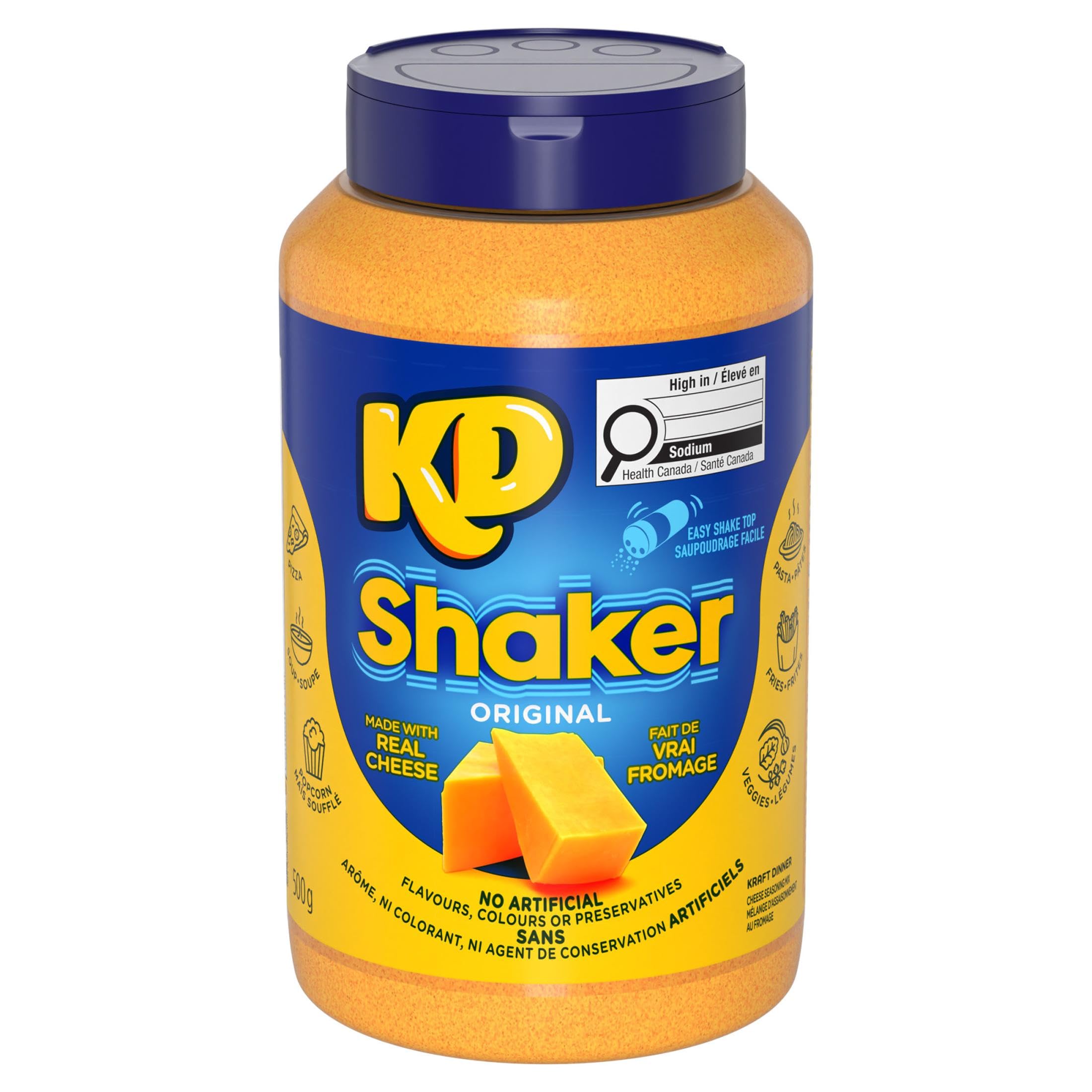 KD Shaker Cheese Seasoning Powder – Real Cheddar Cheese Topping, Easy-Shake Cont