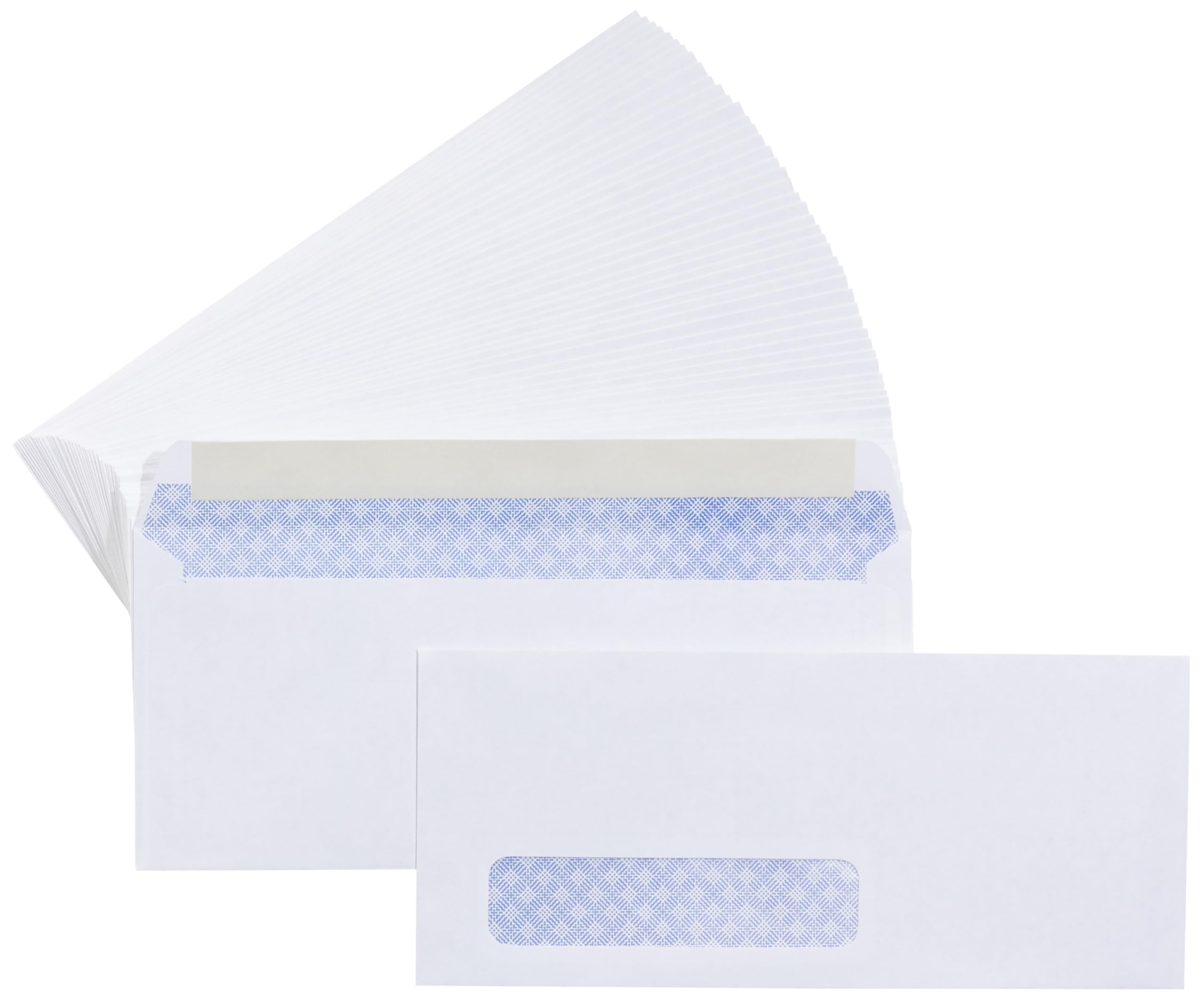 Amazon Basics #10 Security-Tinted Self-Seal Business Envelopes with Left Window 