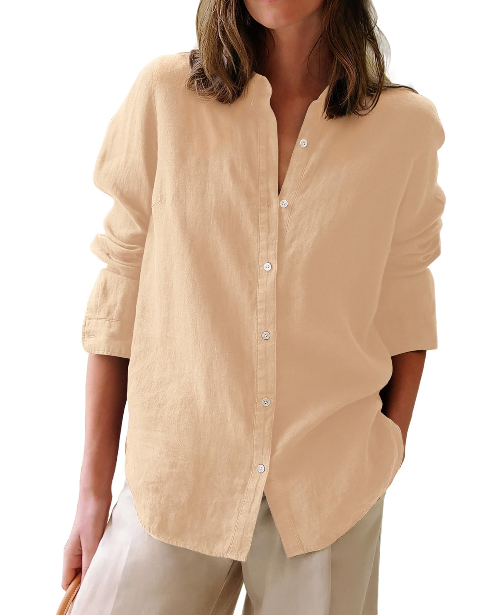 Button Down Shirts for Women Cotton Oxford Shirts Long Sleeve Dress Shirts Colla