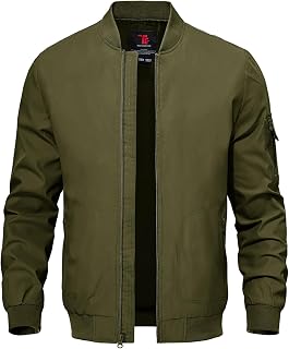 TBMPOY Men's Windproof Bomber Jackets Lightweight Training Jackets Windbreaker Outdoor Golf Fashion Coat