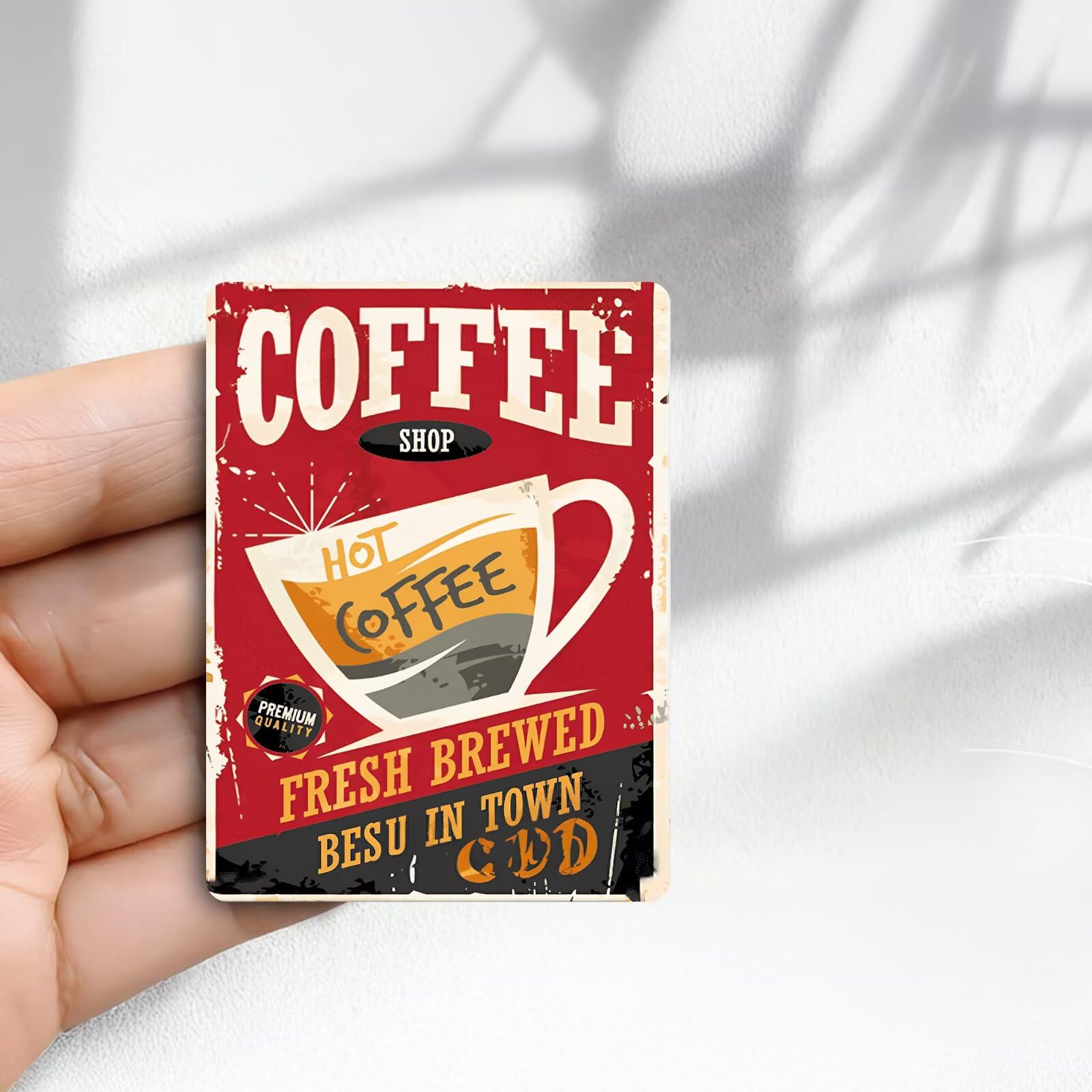 Vintage Fresh Hot Coffee Design Fridge Magnet - (5.8 x 8cm) Round Acrylic Sticke
