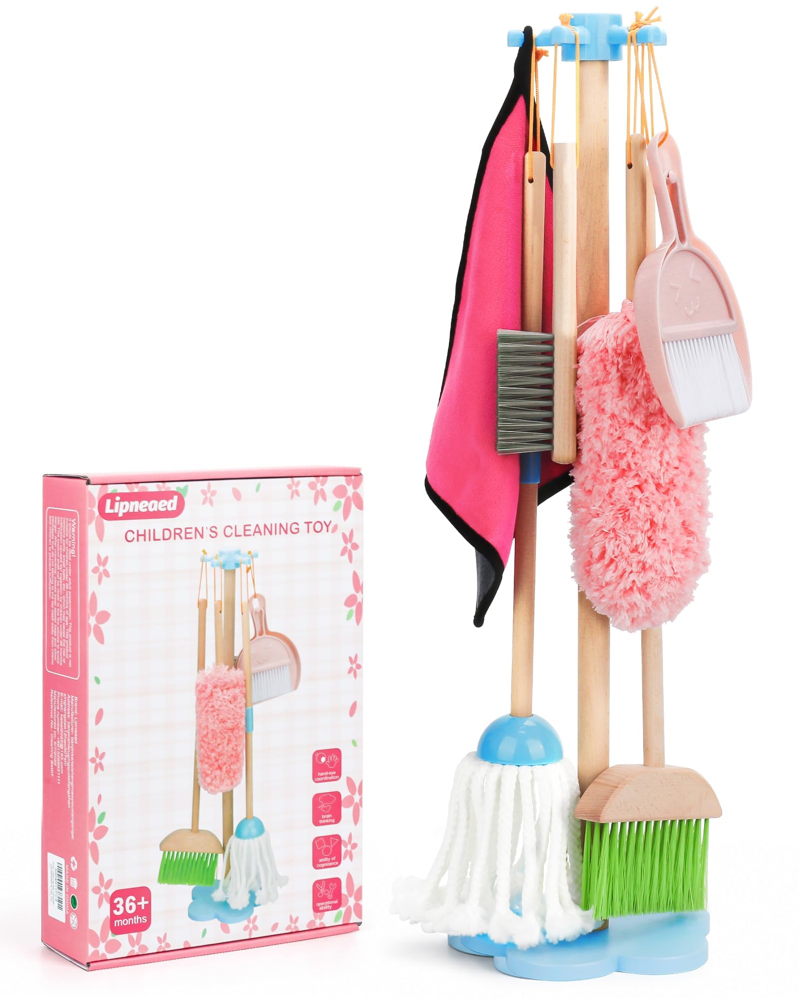 Lipneaed Kids Cleaning Set, 8-Pc Toddler Broom Set, Girls Cleaning Toy Gift | Pr