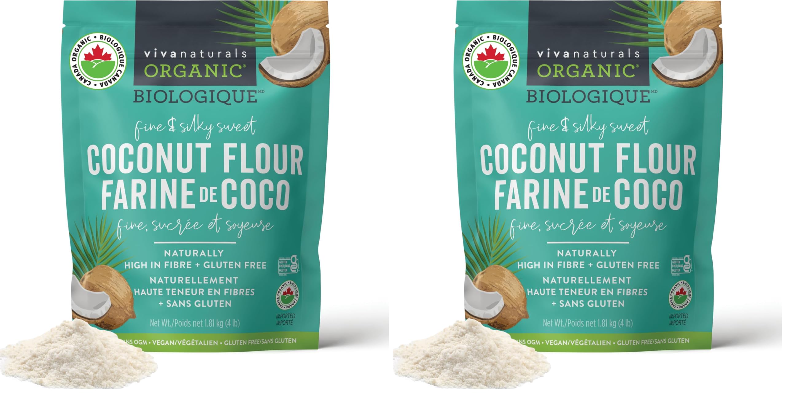 Viva Naturals Organic Coconut Flour 4 lbs (1.81 kg) – Gluten Free Flour & Keto F