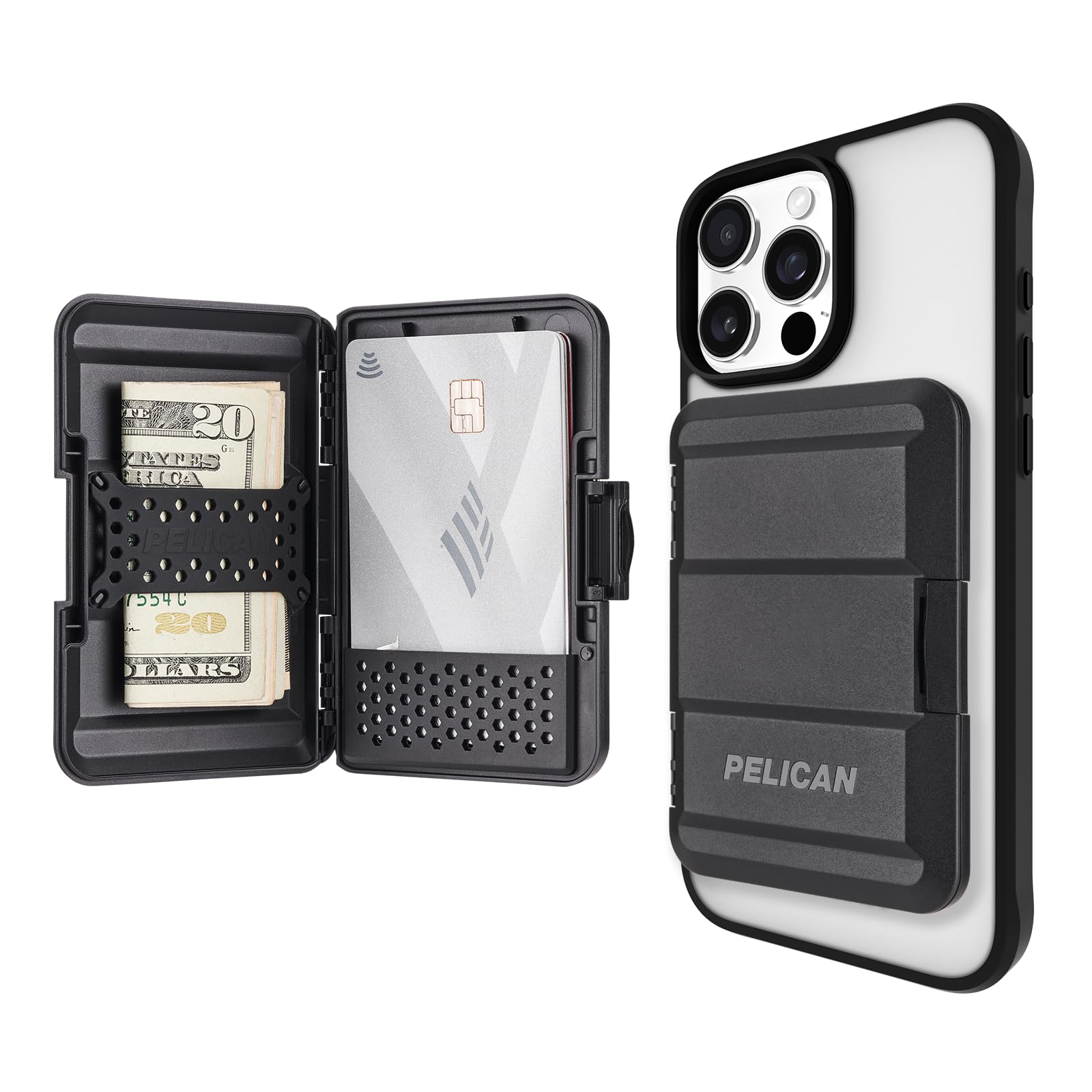 Pelican MagSafe Wallet for iPhone - Slim Magnetic Phone Wallet - Black | Heavy D
