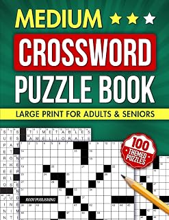 Medium-Difficulty Crossword Puzzle Book for Adults and Seniors with 100 Themed Puzzles: Sharpen Your Mind with Topic-Based Challenges for ... for Puzzle Lover) (Gifts for Men & Women)