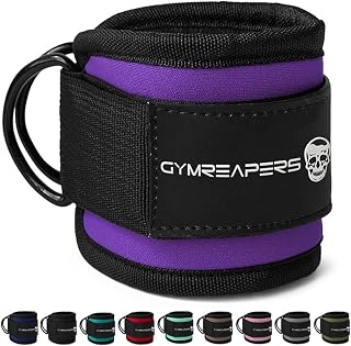 Gymreapers Ankle Straps For Cable Machine Kickbacks, Glute Workouts, Lower Body Exercises - Adjustable Leg Straps with Neoprene Padding