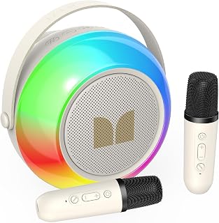 Monster Karaoke Machine for Kids Adults, Portable Bluetooth Speakers with 2 Wireless Microphones and Lights