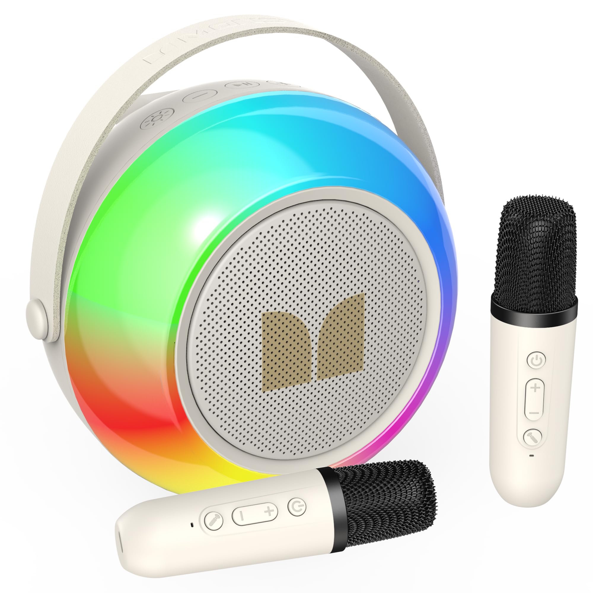 Monster Karaoke Machine for Kids Adults, Portable Bluetooth Speakers with 2 Wire
