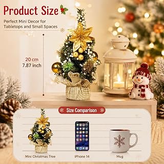 20cm Mini Christmas Tree Holiday Decoration for Home Office Window Window Decoration