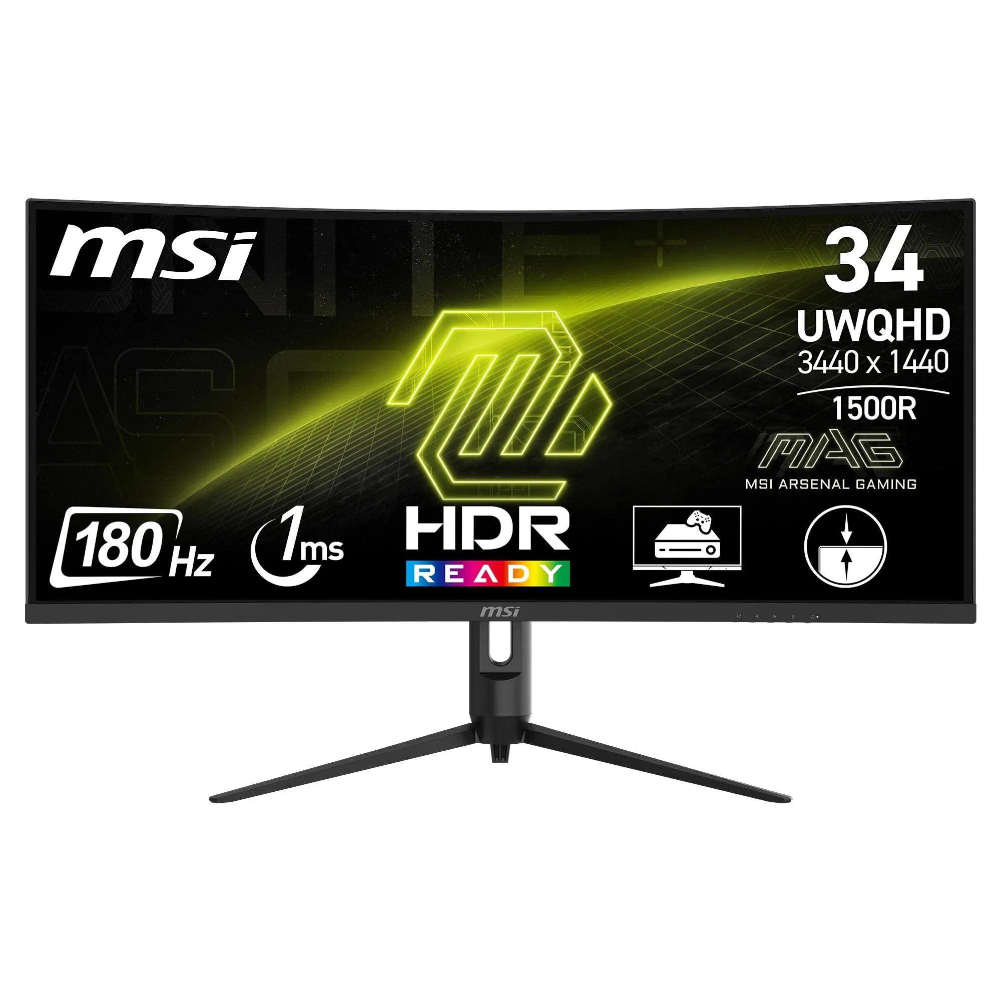 MSI MAG 342CQR E2 34 Inch UWQHD Curved Gaming Monitor - 1500R 3440 x 1440 VA Pan