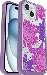 Cover per Apple iPhone 15/iPhone 14/iPhone 13 OtterBox Symmetry Clear MagSafe, resistente a shock e cadute fino; sottile, testata 3x norme MIL-STD 810G, Papercut Flowers