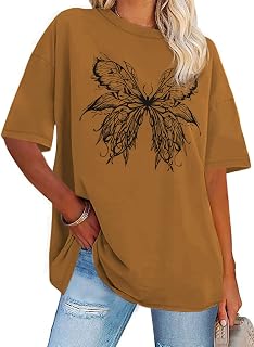 Womens Oversized Tshirt Graphic Tees Crew Neck Summer Short Sleeve Tops