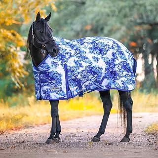 Jeffers 1200D Standard Neck Turnout Blanket, 240G, 69" - Equestrian Toile | Standard Neck Turnout Blanket with Full Set of Replacement Straps | Waterproof & Breathable Protection | Medium Weight Warmth