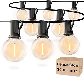 RTTY 300 FT Outdoor String Lights, Waterproof Outside Patio Light 156 Bulbs