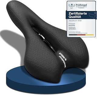 Fahrradsattel Cloud Comfort Pro Max Sattel - Endlich Schmerzfrei Radfahren Bequem Weich Memory Schaum Radsattel Mit Rotem Warnstreifen Cityradsättel Mountainbikesättel mit Federung