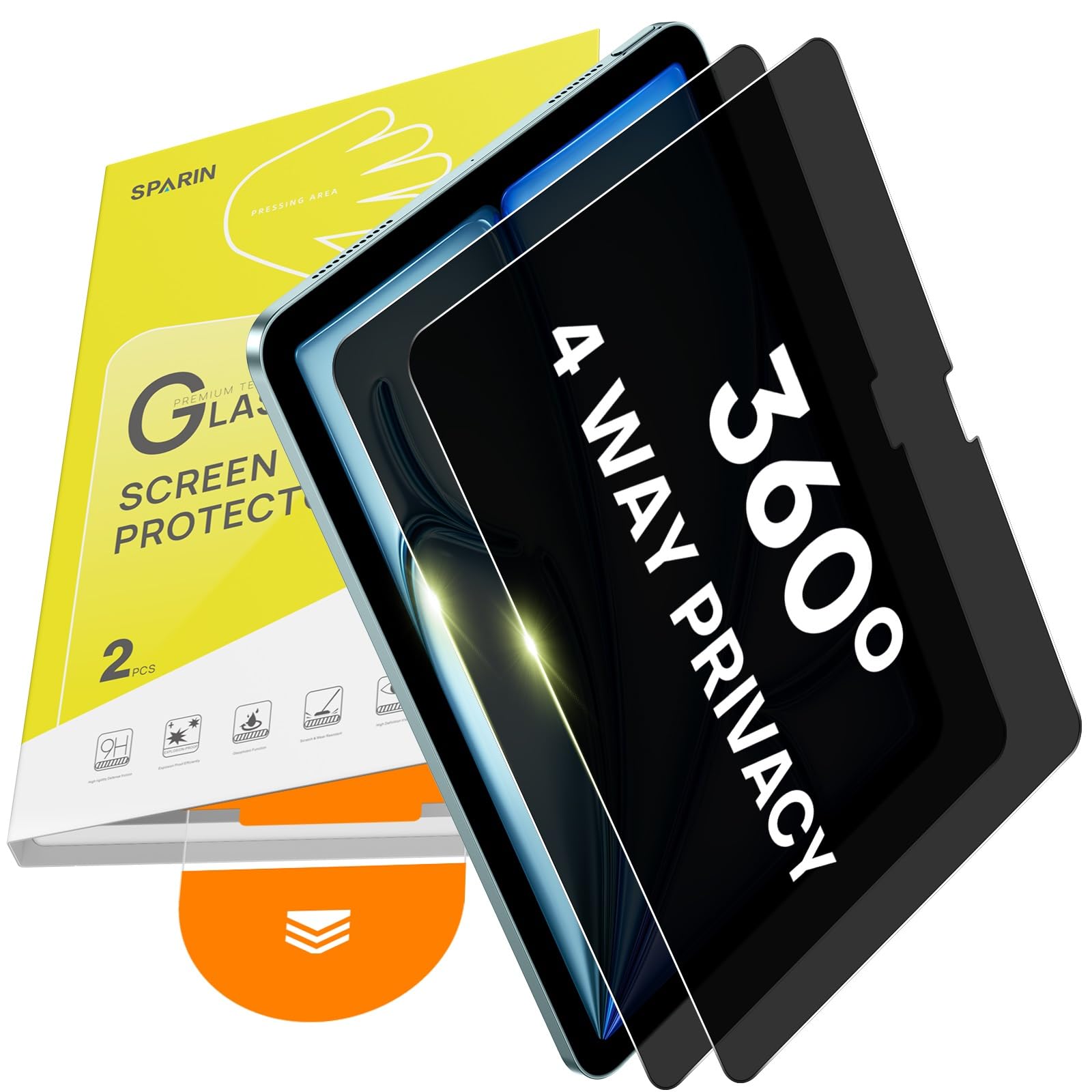 SPARIN 360° Privacy Screen Protector for iPad Air 11 Inch M4/M3/M2