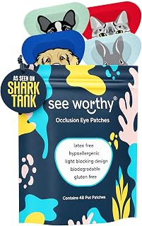 Eye Patches for Kids - 48 Adhesive Breathable Patches for Adults - Pets | See Worthy Self Adhesive Pet Eyepatch for Lazy Eye & Sensitive Skin- As Seen on Shark Tank - Medical Eyepatch for Amblyopia