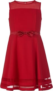 Calvin Klein(カルバン クライン) Special Occasion Dress Sleeveless Party Dress, Fit and Flare Silhouette, Round Neckline & Back Zip Closure Girls