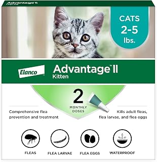 Advantage II Kitten Topical Flea Treatment & Prevention, 2ct | 30-Day Protection, Vet-Recommended Flea Treatment & Prevention, Breaks the Flea Life Cycle, For Kittens 2-5 lbs.