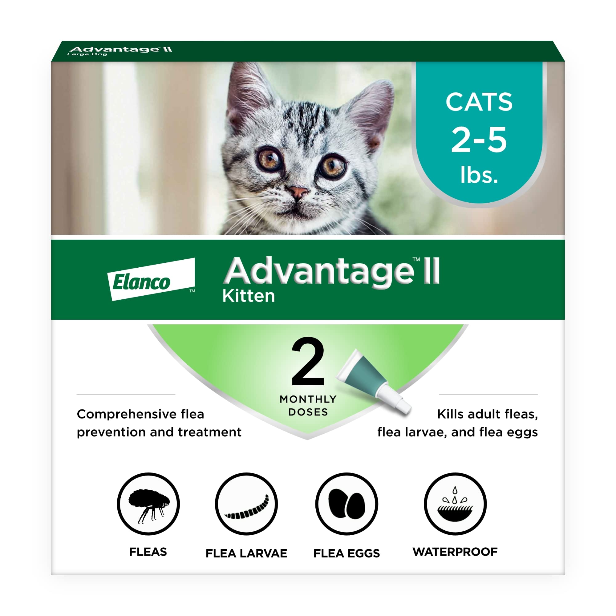 Advantage II Kitten Topical Flea Treatment & Prevention, 2ct | 30-Day Protection