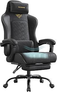 SONGMICS Ergonomic Gaming Chair, Sprung Seat, Footrest