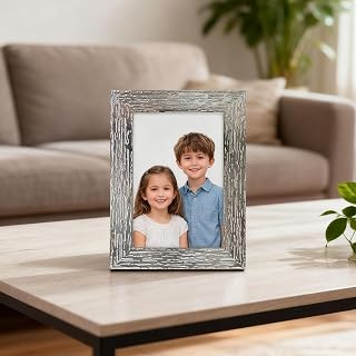 Silver Photo Frame 6x8 Inches Single Pack Modern Decorative Photo Frame Table Wall Hanging Home Office Decor