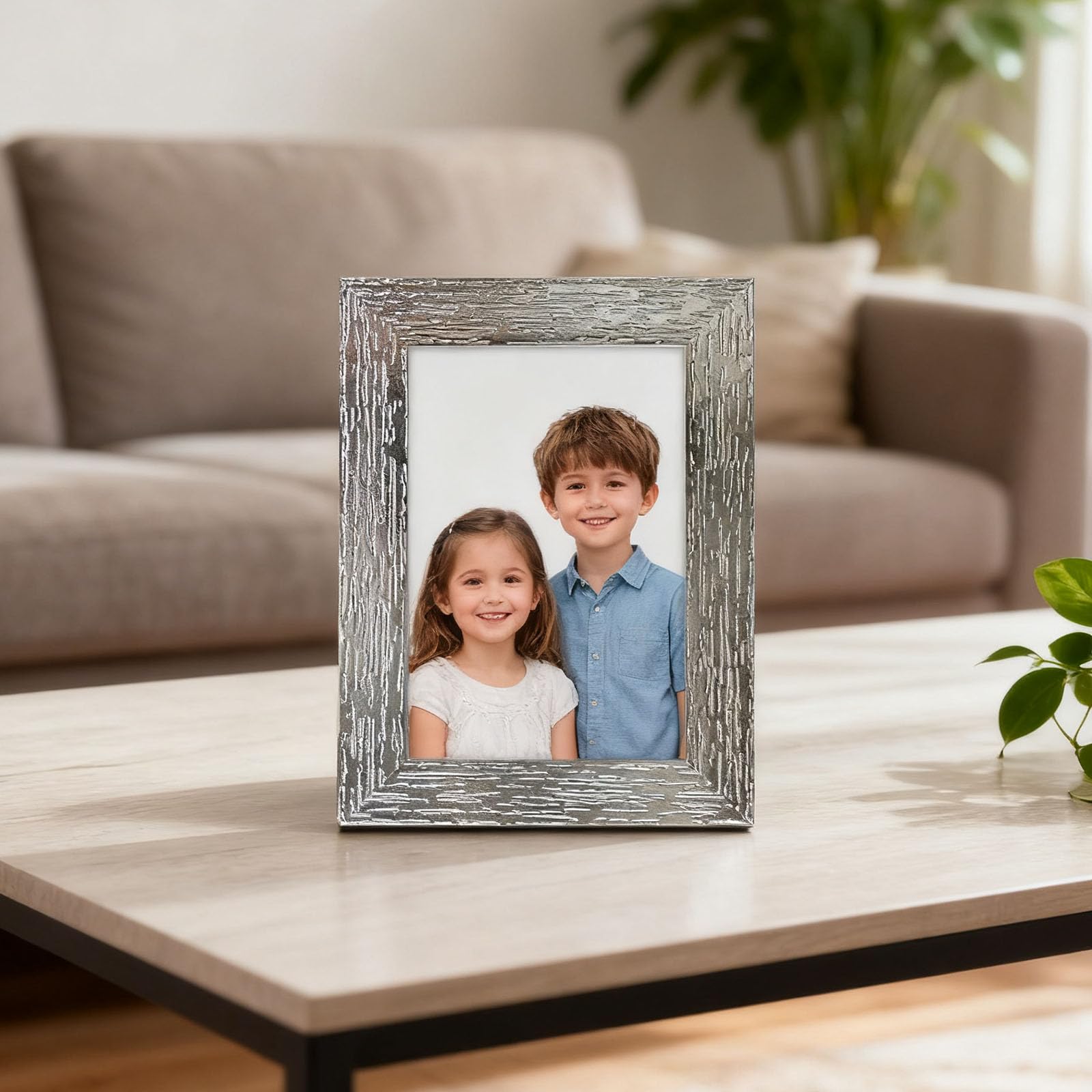 Silver Photo Frame 6x8 Inches Single Pack Modern Decorative Photo Frame Table Wa