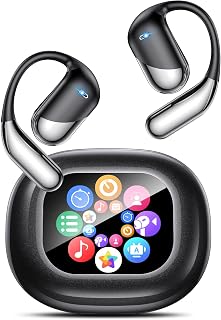 AI Real-Time Translation Earbuds, 198 Languages 2-Way Translator Earphones | Bluetooth 6.1 Open-Ear Headphones with Touchscreen Charging Case, Hi-Fi Audio, Smart App for Travel Meeting Learning