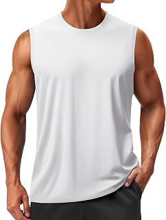 TACVASEN Men's Tank Tops UPF 80+ Sun Protection Sleeveless Shirts Moisture Wicking Athletic Gym Workout Muscle T-Shirts