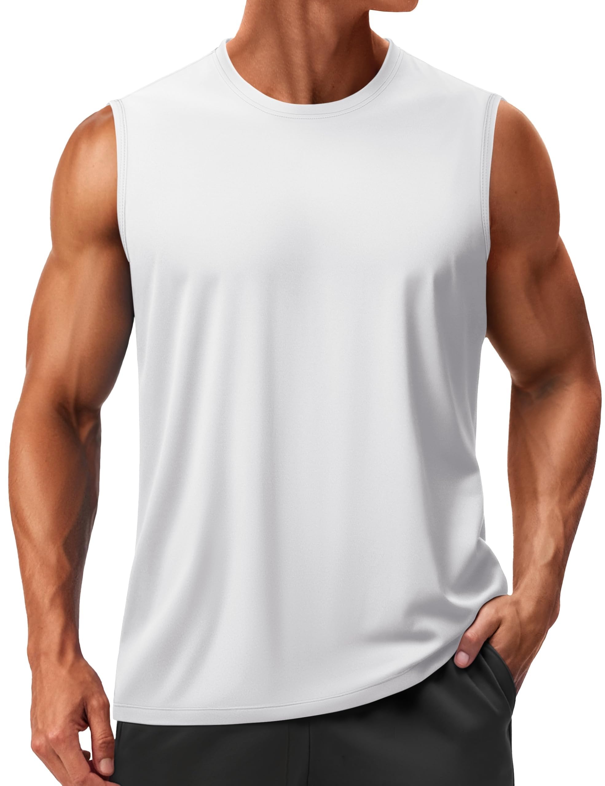 TACVASEN Men's Tank Tops UPF 80+ Sun Protection Sleeveless Shirts Moisture Wicki