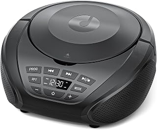 Gueray CD Player Portable Boombox Radio CD Players with Dual Speakers | Bulit-in FM Radio AUX Input Support Headphones Playlist Mode PROG Playback for Outdoor Indoor Audiobooks