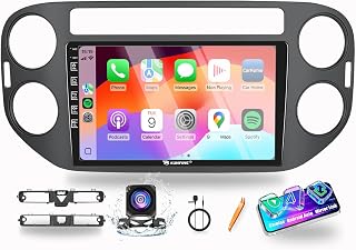 for VW Tiguan 2007-2016 Car CarPlay Android Auto Navigation Stereo GPS Radio Reverse Camera Display 9" IPS Touchscreen Headunit Tablet Pad Media Player, if Applicable Quad Core 2G+64G Black