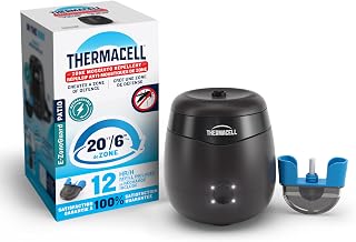 Thermacell E-ZoneGuard Patio Rechargeable Mosquito Repeller, 5.5-Hr Battery | Black; 20-FT (6 M) Zone; 12-Hr Refill; Scientifically Proven Outdoor Defense; Bug Spray Alternative; Scent Free; DEET-Free