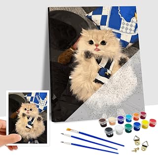 Takuno Personalised Paint by Numbers for Adults Canvas Personalised Photo with Frame Custom Painting by Numbers Kit Gifts for Home Wall Decor Valentines Birthday Children Partner Family Pets