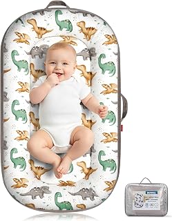 BUTOA Baby Lounger, Portable Infant Support Cushion for Newborn 0-24 Months | Soft Breathable Cotton, Tummy Time Play Mat, Double-sided Use, Washable Cover, Perfect Newborn Essentials Baby Shower Gifts