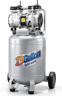 VEVOR 13-Gallon Air Compressor, 2HP, 4.6 SCFM@90PSI, Oil-Free Tank, 66dB Quiet Operation, Ideal for Tire Inflation, Woodworking, Auto Repairs, and Spray Painting (Maximum Pressure 125 PSI)