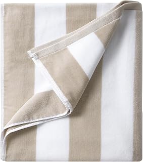 LULUHOME Oversized Beach Towel 36x70 Inch,100% Cotton,Striped Pool Towel | Large Cabana Soft Towel,Plush Velour Front & Absorbent Terry Reverse,Big Towel for Adult Men Women,Easy Care,Chiffon