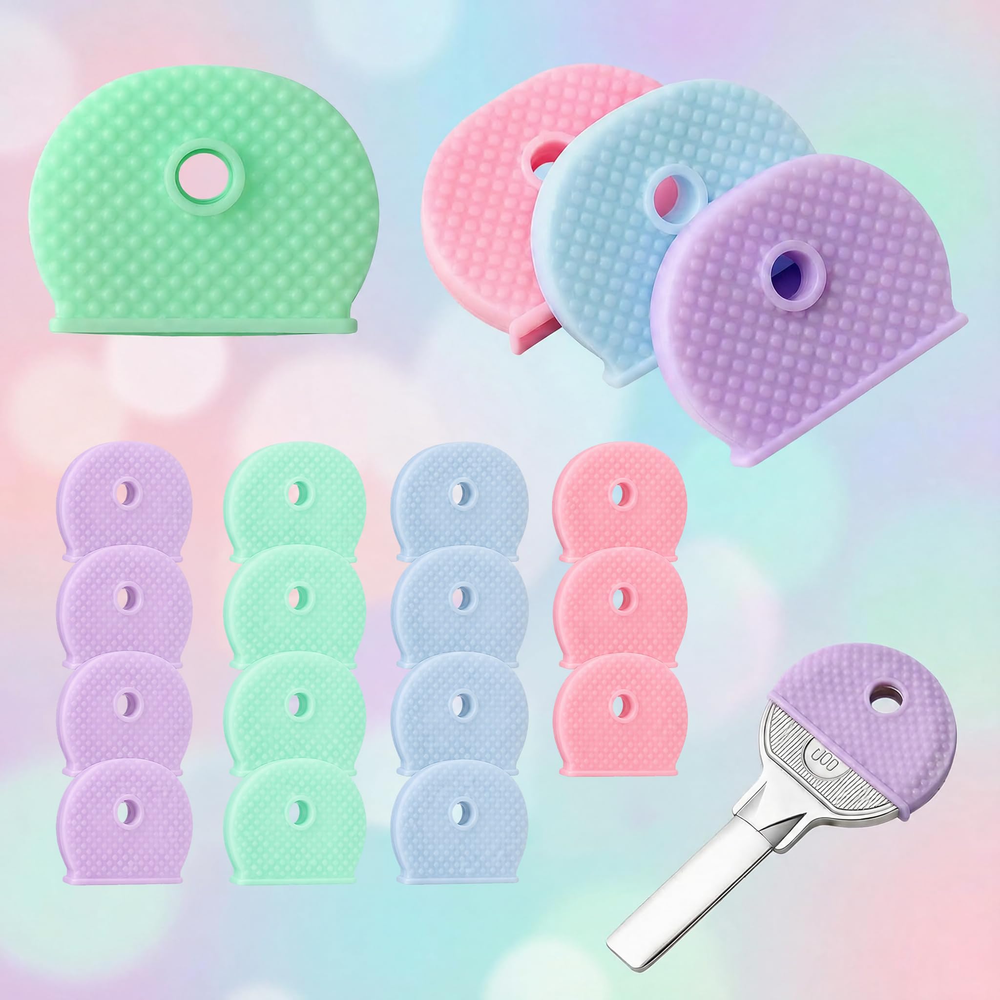 15 Pack Key ID Covers, Silicone Markers for Home, Office, Apartment, Soft Quiet 