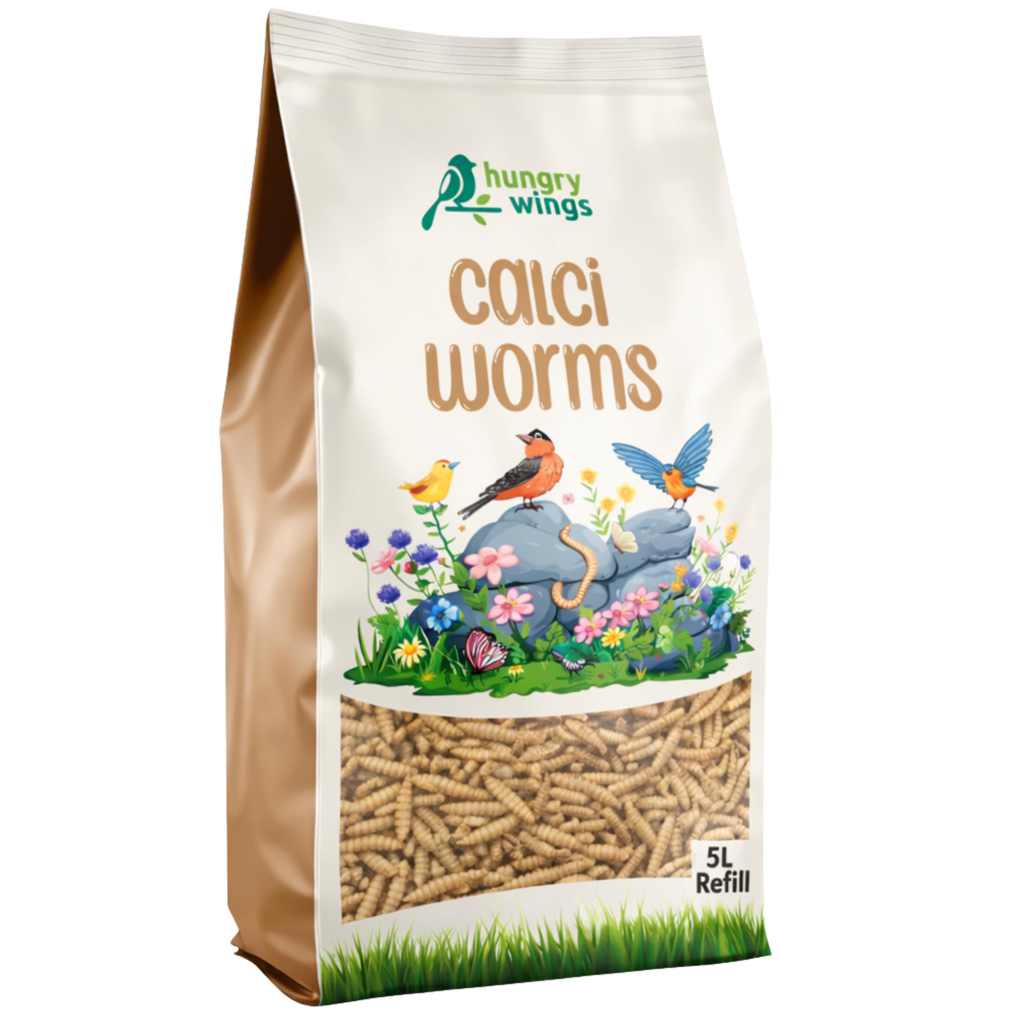 Premium Wild Bird Food 5L Refill, (5L Bag, Calci Worms) | Refill