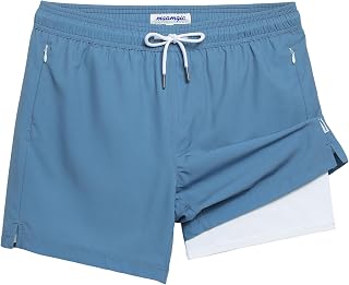 MaaMgic Men's 4 Way Stretch Swimming Trunks Quick Drying Swimming Shorts Beach Shorts for Beach and Water Sports Multiple Way