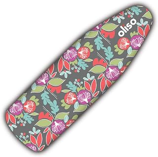 Oliso Ironing Board Cover, Durable 100% Cotton Lined with Professional Grade Felt pad - Fits Standard 54” x 15" Boards, a Wide Elastic Edge, Two Adjustable Straps for a Secure, Smooth fit (Floral)