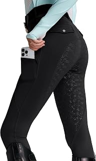 FitsT4 Sports Women's Fleece Horse Riding Pants Full Seat Equestrian Breeches Winter Riding Tights with Pockets