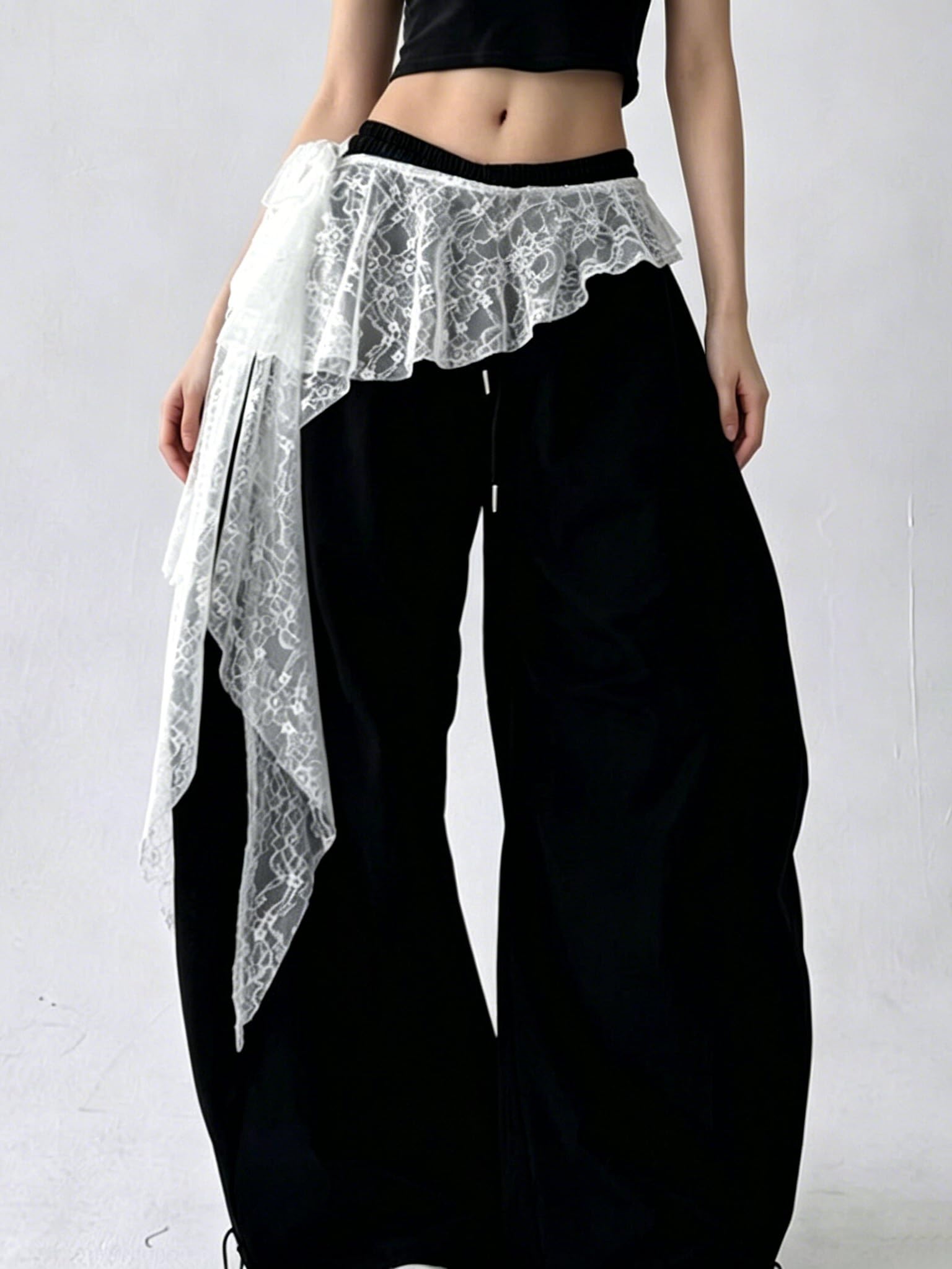 Women Lace Wrap Skirt, Transparent Beach Skirt and Drape for Kpop Dance, Adjusta