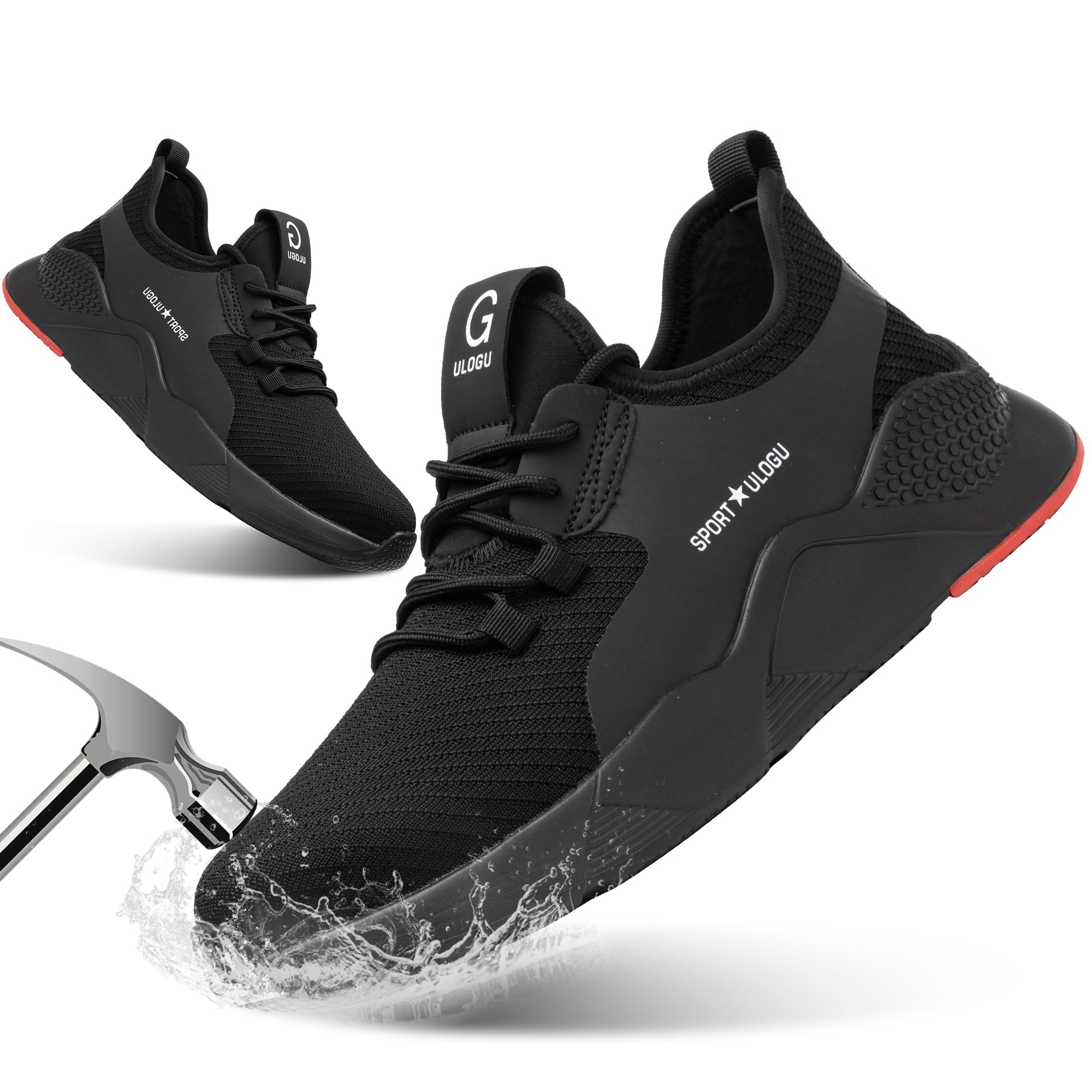 Ulogu Waterproof Steel Toe Shoes for Men Women Non Slip Safety Work Roofing