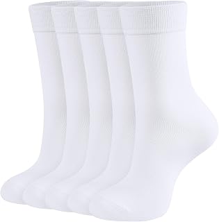 CLOSEMATE 5 Pairs Women's Breathable Cotton Mid-Calf Socks, Classic Seamless Socks, Comfortable Socks for Daily, Work or Home Use