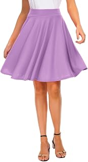 EXCHIC - Gonna basica da donna, stile casual, elasticizzata, gonna - Viola - S