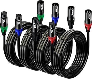 EBXYA XLR Microphone Cable 3m 4-Pack for Podcast, Live & PA