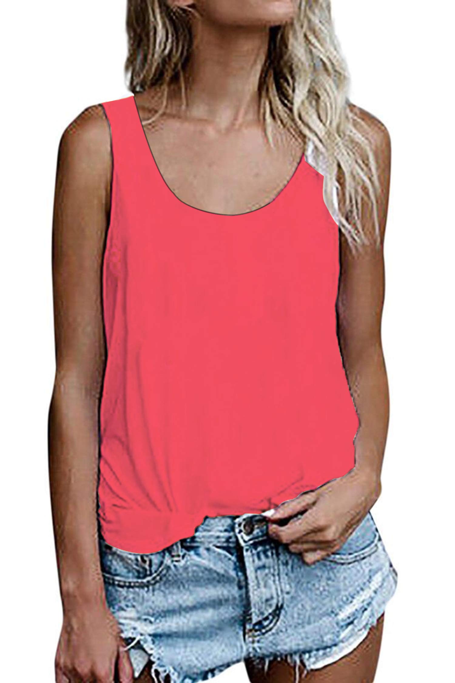 Women's Summer Sleeveless Tunic Tops Loose Fit
